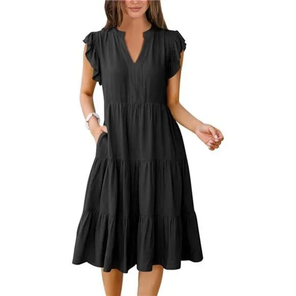 knee length dresses for ladies Women's Elegant Wrap Summer Dress main image 1